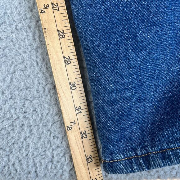 Eddie Bauer Jeans Womens 12T Tall Blue Relaxed Red Flannel Lined Outdoor Cowgirl - Picture 9 of 10